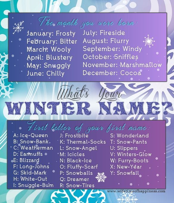 Winter Name Generator - Enchanted Little World